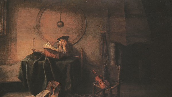 Изак де Яудервилле (1613-1648). Ученый в кабинете (Меланхолия II). 1630-е. Серпуховский историко-художественный музей.