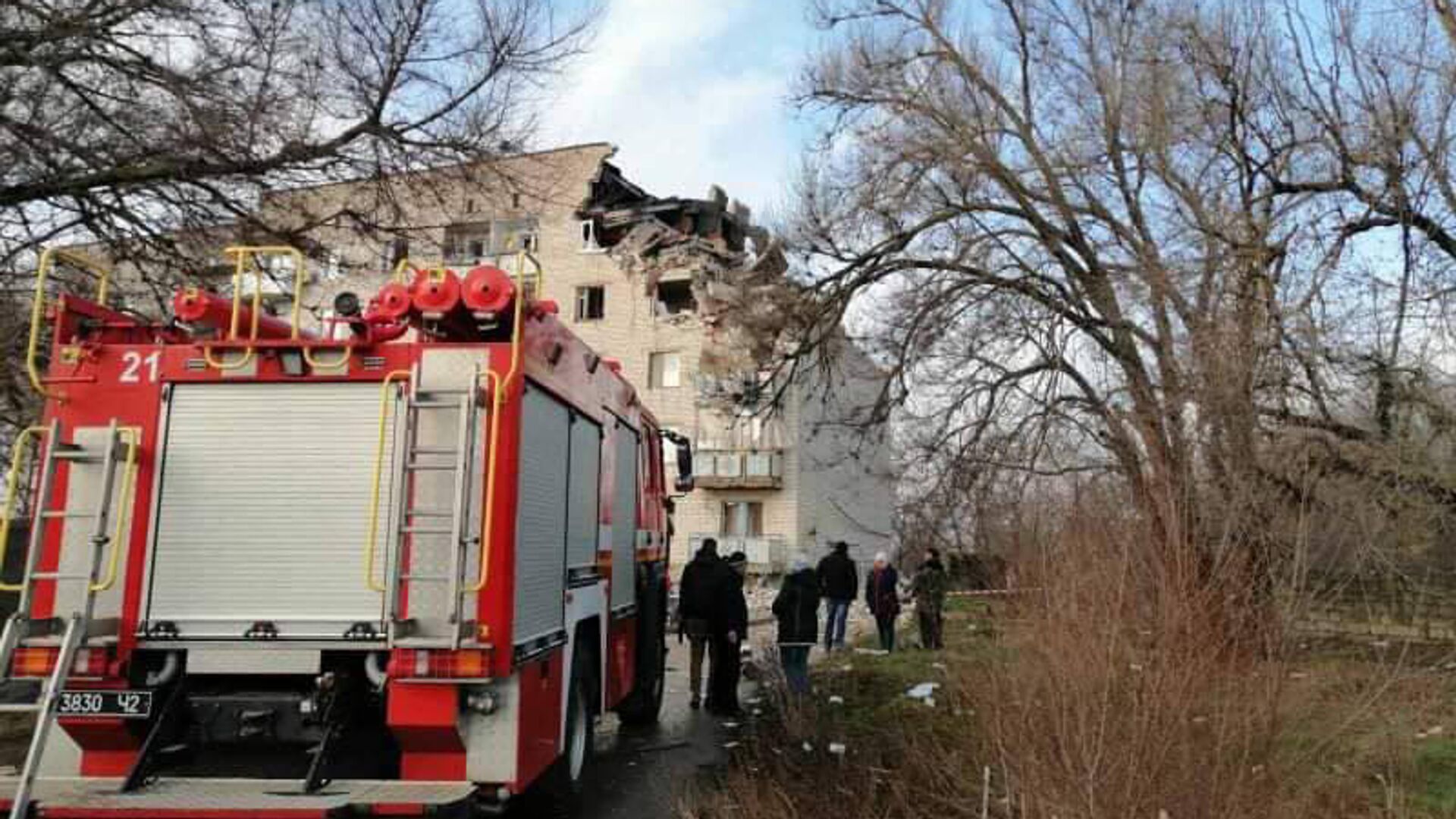 На месте взрыва газа в жилом доме в городе Новая Одесса Николаевской области Украины - РИА Новости, 1920, 28.11.2021