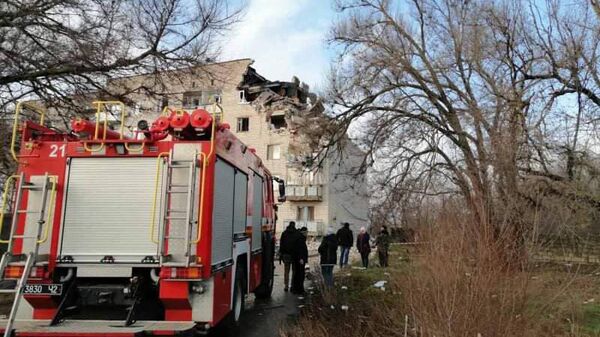 На месте взрыва газа в жилом доме в городе Новая Одесса Николаевской области Украины