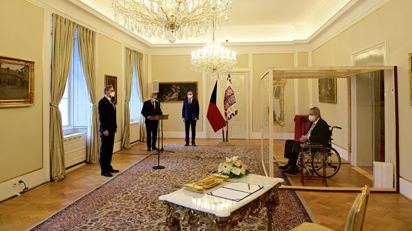 Церемония назначения Петра Фиалы новым премьер-министром Чешской Республики