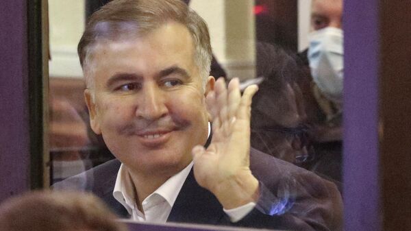 Михаил Саакашвили на заседании суда в Тбилиси