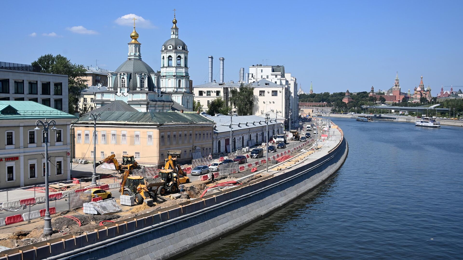 Работы по благоустройству набережных на острове Балчуг в Москве - РИА Новости, 1920, 15.04.2022