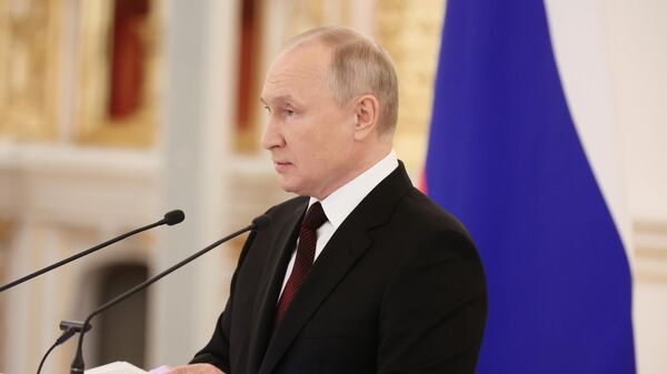 Президент РФ Владимир Путин выступает на церемонии вручения верительных грамот