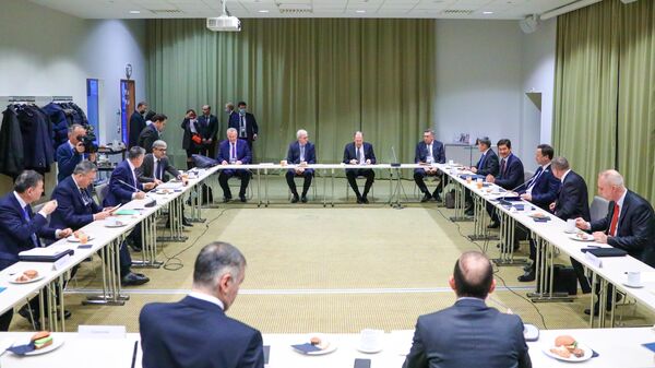 Министр иностранных дел РФ Сергей Лавров на встрече министров иностранных дел государств-членов Организации Договора о коллективной безопасности в Стокгольме