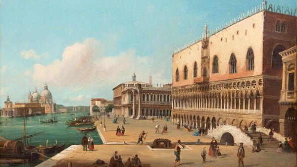Неизвестный автор Вид на Пьяцетту со стороны набережной Скьявони. Венеция, первая половина XIX века 