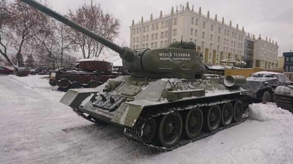 Советский танк Т-34 времен Великой Отечественной войны в музее техники Вадима Задорожного