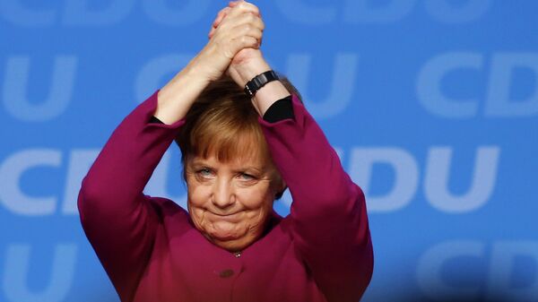 Канцлер Германии Ангела Меркель на съезде партии Христианско-демократический союз Германии в Берлине 