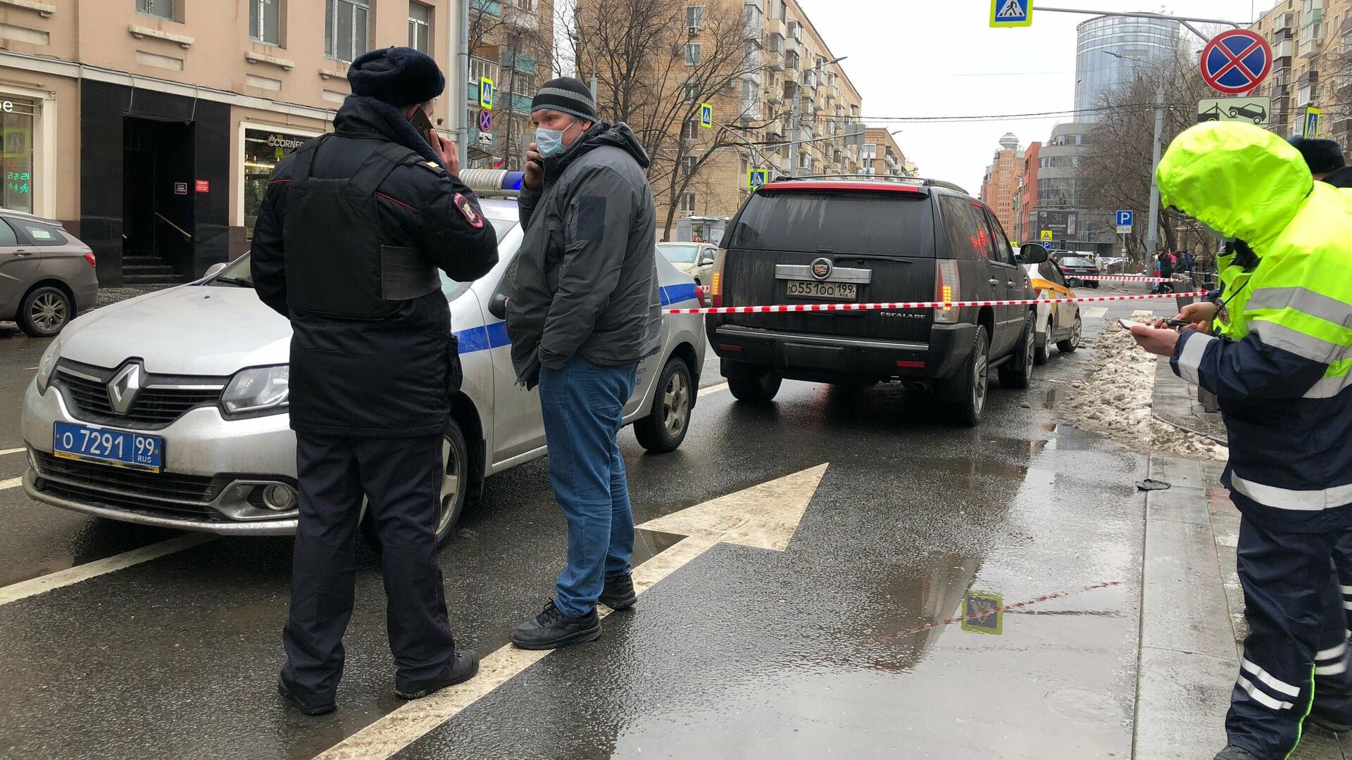 Место дорожного конфликта со стрельбой в Тверском районе Москвы - РИА Новости, 1920, 04.12.2021