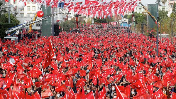 Акция протеста оппозиционной Народно-республиканской партии Турции в Мерсине