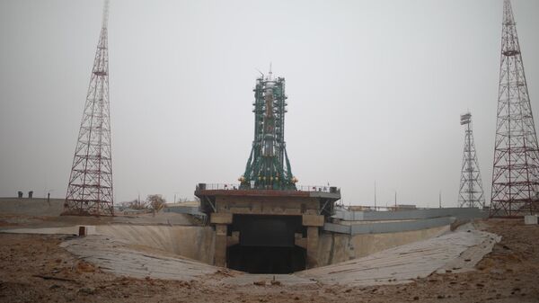 Ракета-носитель Союз-2.1а на стартовой площадке космодрома Байконур