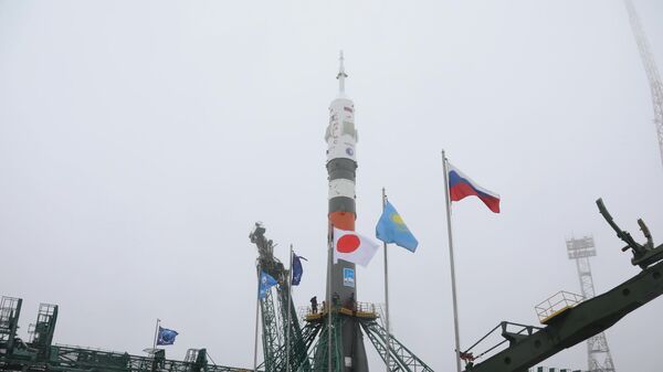 Ракета-носитель Союз-2.1а с пилотируемым кораблем Союз МС-20 на стартовой площадке космодрома Байконур