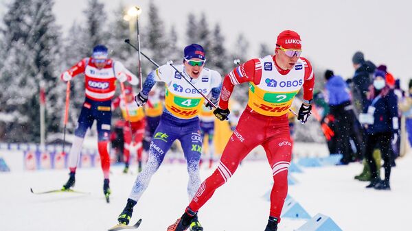 Российский лыжник Александр Большунов на этапе Кубка мира в Лиллехаммере, Норвегия