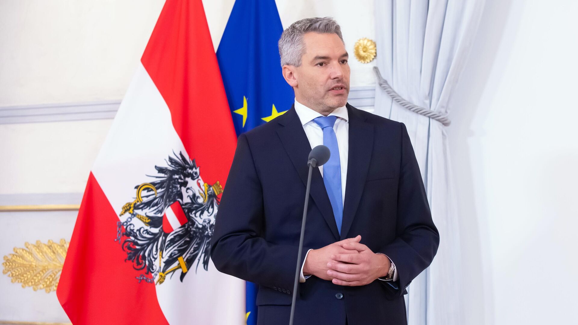 Канцлер Австрии Нехаммер: присвоение Украине статуса кандидата в ЕС не означает втягивание объединения в конфликт
