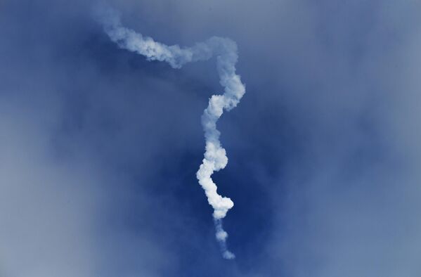 Запуск ракеты-носителя Союз-2.1а с транспортным пилотируемым кораблем Союз МС-20 со стартовой площадки космодрома Байконур