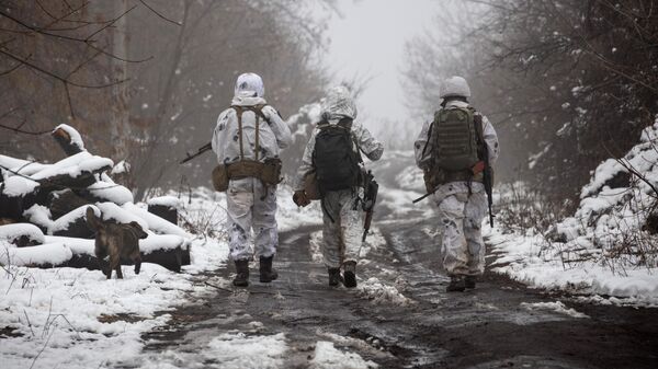 Украинские военнослужащие около поселка Катериновка в ДНР 
