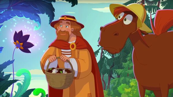 Кадр из мультфильма Три богатыря и конь на троне