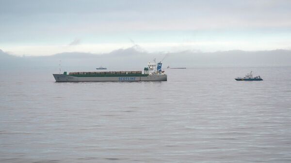 На месте столкновения двух судов в Балтийском море у побережья Швеции