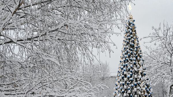 Новогодняя елка на Ленинском проспекте в Москве