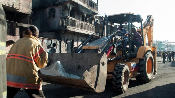 На месте взрыва цистерны с горючим в Гаити