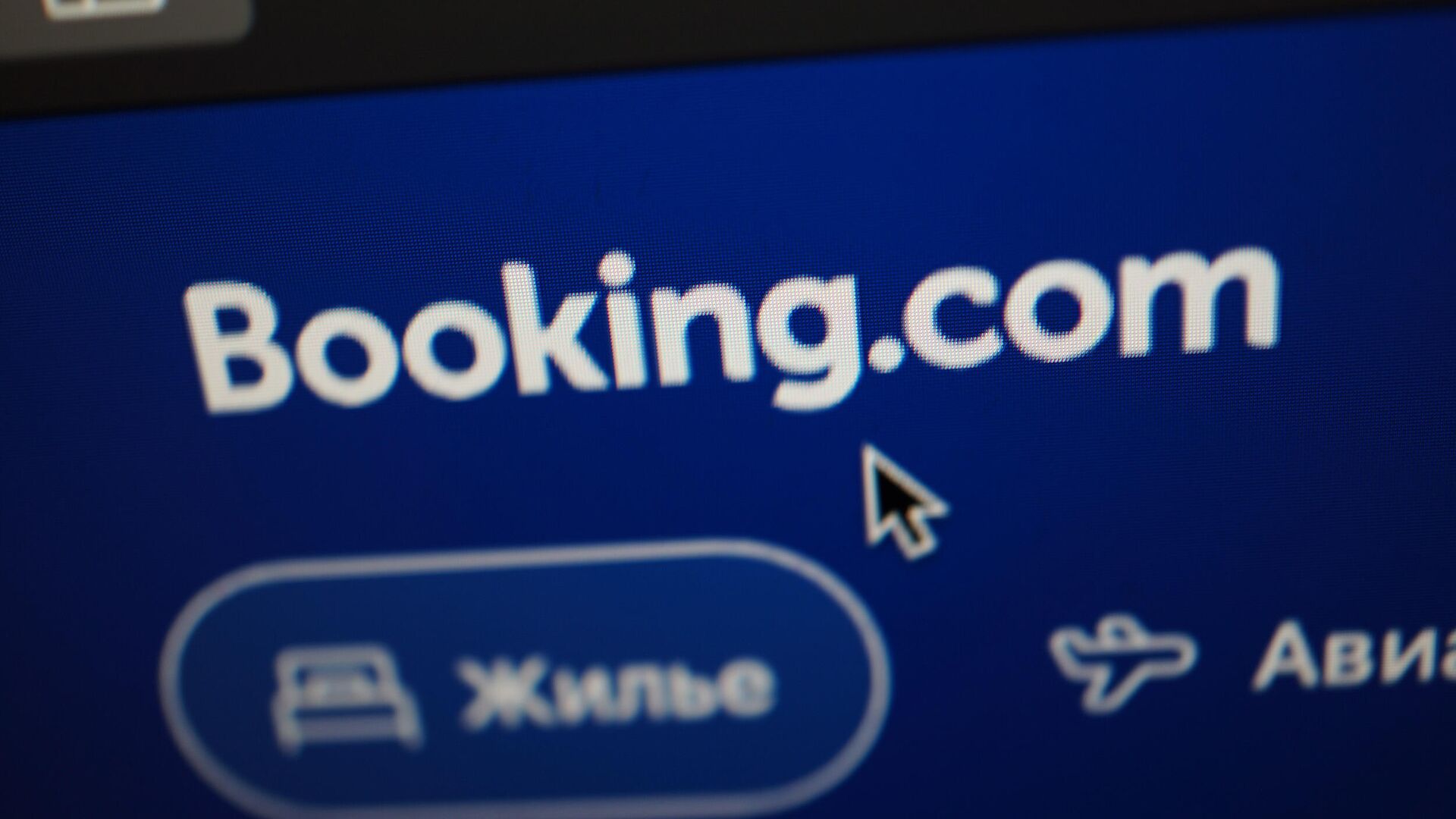 Сайт Booking.com на экране монитора - РИА Новости, 1920, 16.08.2022