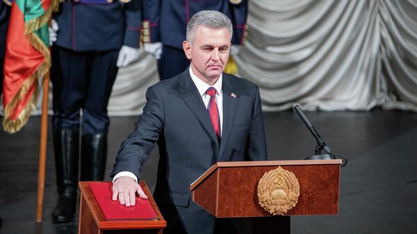 Президент непризнанной Приднестровской Молдавской Республики Вадим Красносельский на церемонии инаугурации