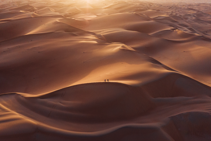 Пустыня в эмирате Абу-Даби, ОАЭ