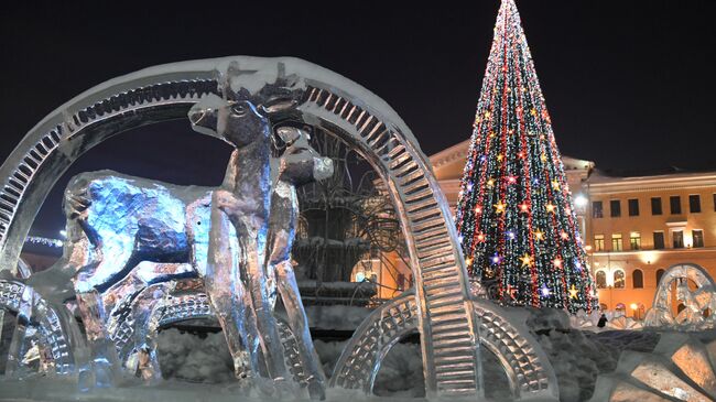 Ледовый городок в центре Томска