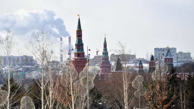 Вид на Кремль в Москве