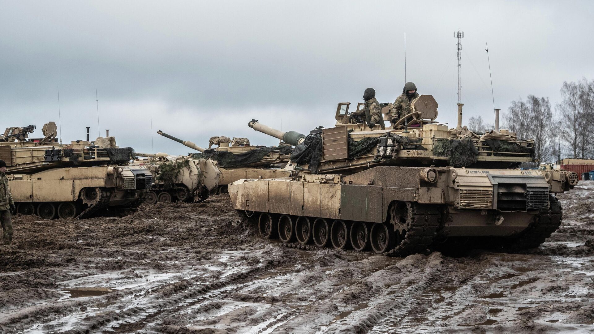 Танки M1A1 Abrams армии США на полигоне в Пабраде, Литва. Архивное фото - РИА Новости, 1920, 22.01.2023