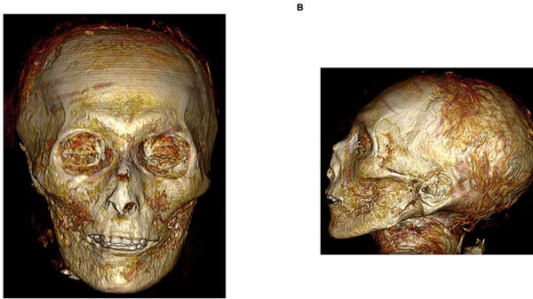 Изображение лица мумии Аменхотепа I