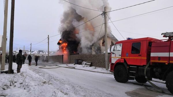 Пожар в частном доме в поселке Хомутово Иркутской области