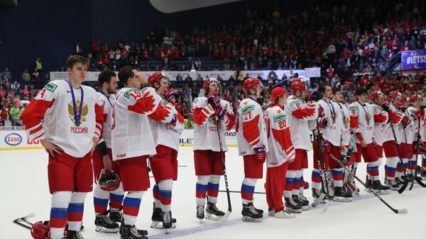 Игроки молодежной сборной России по хоккею