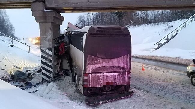 На месте ДТП с автобусом в Рязанской области