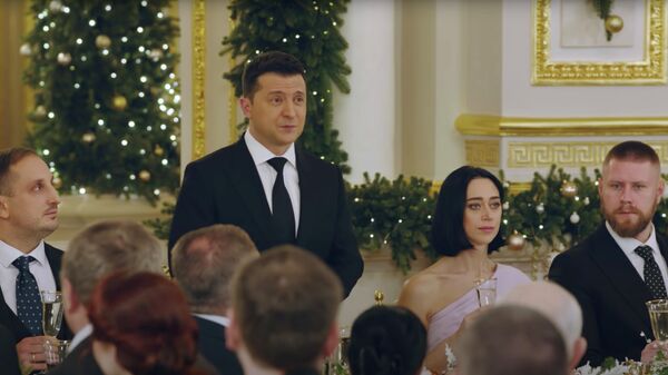 Новогоднее обращение президента Украины Владимира Зеленского. Кадр видео