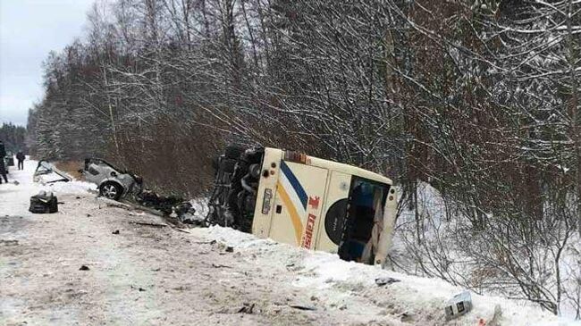 На месте ДТП с туристическим автобусом в Белоруссии