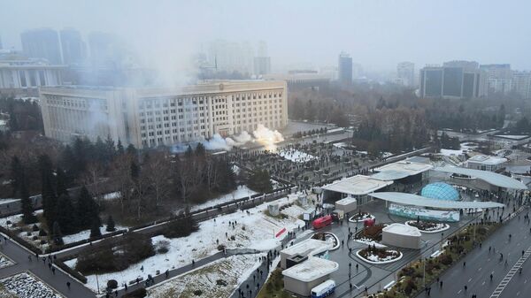 Акция протеста в Алма-Ате, Казахстан