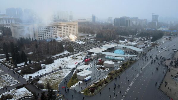 Акция протеста в Алма-Ате, Казахстан