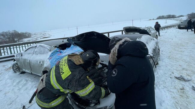 На месте массового ДТП в Тульской области