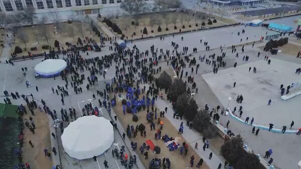 Митинг в казахстанском Актау. Кадры с дрона