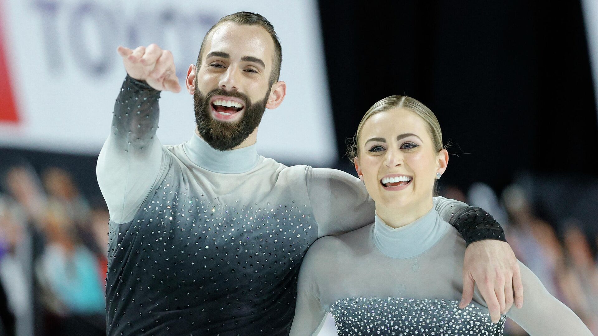 LAS VEGAS, NEVADA - JANUARY 16: Ashley Cain-Gribble and Timothy LeDuc react after competing in the pairs free skate program during the U.S. Figure Skating Championships at the Orleans Arena on January 16, 2021 in Las Vegas, Nevada.   Tim Nwachukwu/Getty Images/AFP (Photo by Tim Nwachukwu / GETTY IMAGES NORTH AMERICA / Getty Images via AFP) - РИА Новости, 1920, 09.01.2022
