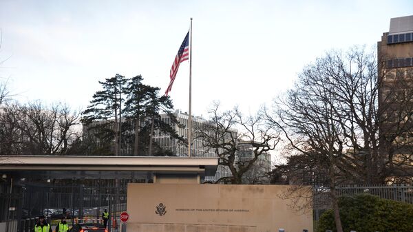 Здание миссии США при международных организациях в Женеве, где проходят двусторонние переговоры по безопасности между США и Россией
