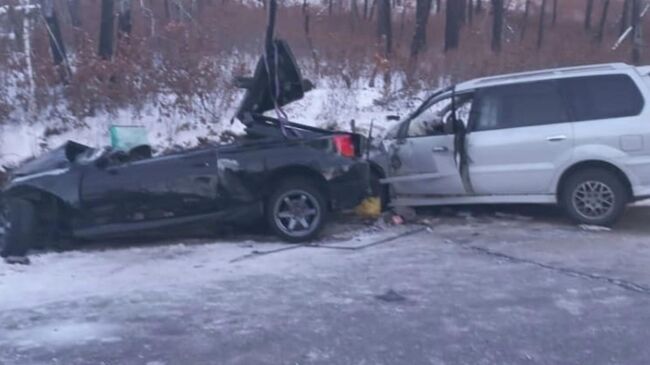 На месте ДТП с участием двух автомобилей в Амурской области 