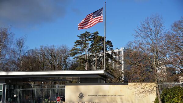 Здание миссии США при международных организациях в Женеве, где проходят двусторонние переговоры по безопасности между США и Россией