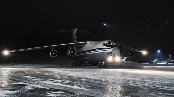 Самолет Ил-76М военно-транспортной авиации Минобороны России на аэродроме Чкаловский