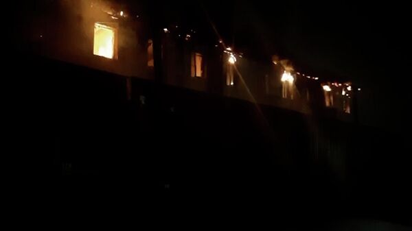 Кадры пожара в доме престарелых в подмосковном Пушкино 