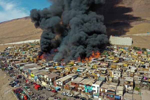 Пожар в районе Лагуна-Верде в Чили