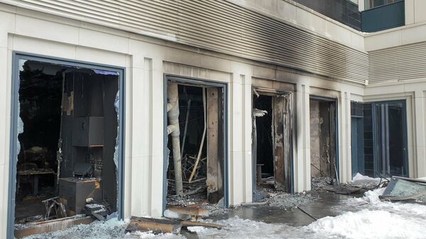 Последствия смертельного пожара в ресторане на Шелепихинской набережной