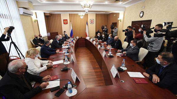 Заседание совместной российско-сирийской рабочей группы, посвященное вопросам торгово-экономического сотрудничества, в Симферополе. 17 января 2022