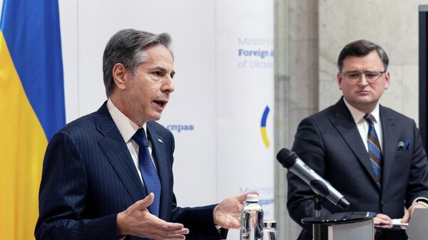 Государственный секретарь США Энтони Блинкен и министр иностранных дел Украины Дмитрий Кулеба