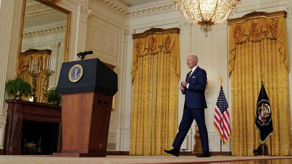 Президент США Джо Байден во время пресс-конференции в Белом доме в Вашингтоне